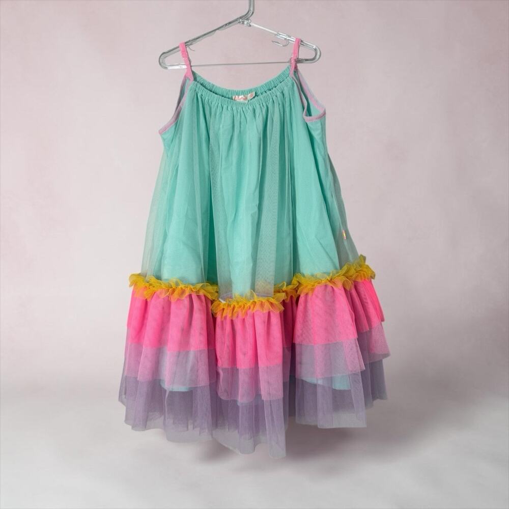 Billieblush Girls Multicolor Tulle Dress Ruffle Size 6 Tiered Flowy - Picture 1 of 4